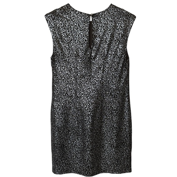Twelfth Street Cynthia Vincent Black & Metallic Silver Shift Dress S Wool Silk - Picture 5 of 9